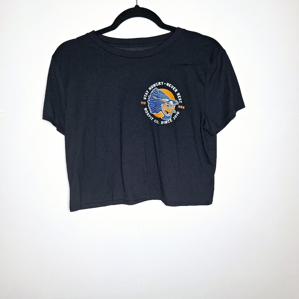 Rokfit brand " The Motivation in a Crop" Graphic active street wear crop top.